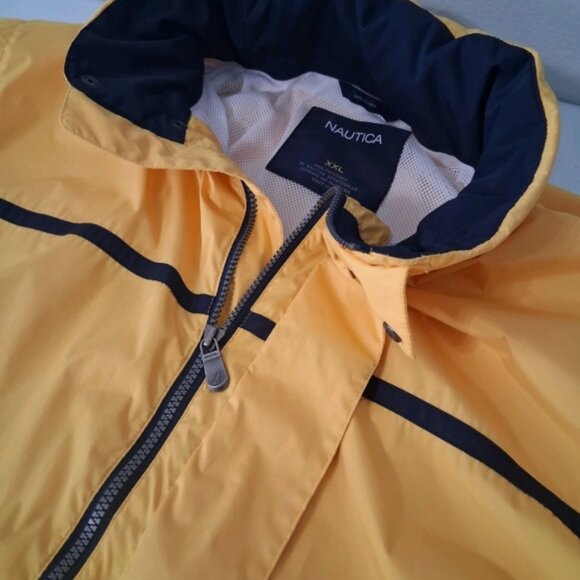 Nautica Sailing Jacket Men's 2XL Full Zip With Concealed Hoodie Y2K Impermeable - Picture 7 of 11